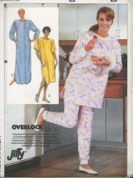 7817  SIMPLICITY JIFFY EZ KNIT NIGHTGOWN LENGTHS, PAJAMAS PATTERN 10-12 ,22-24